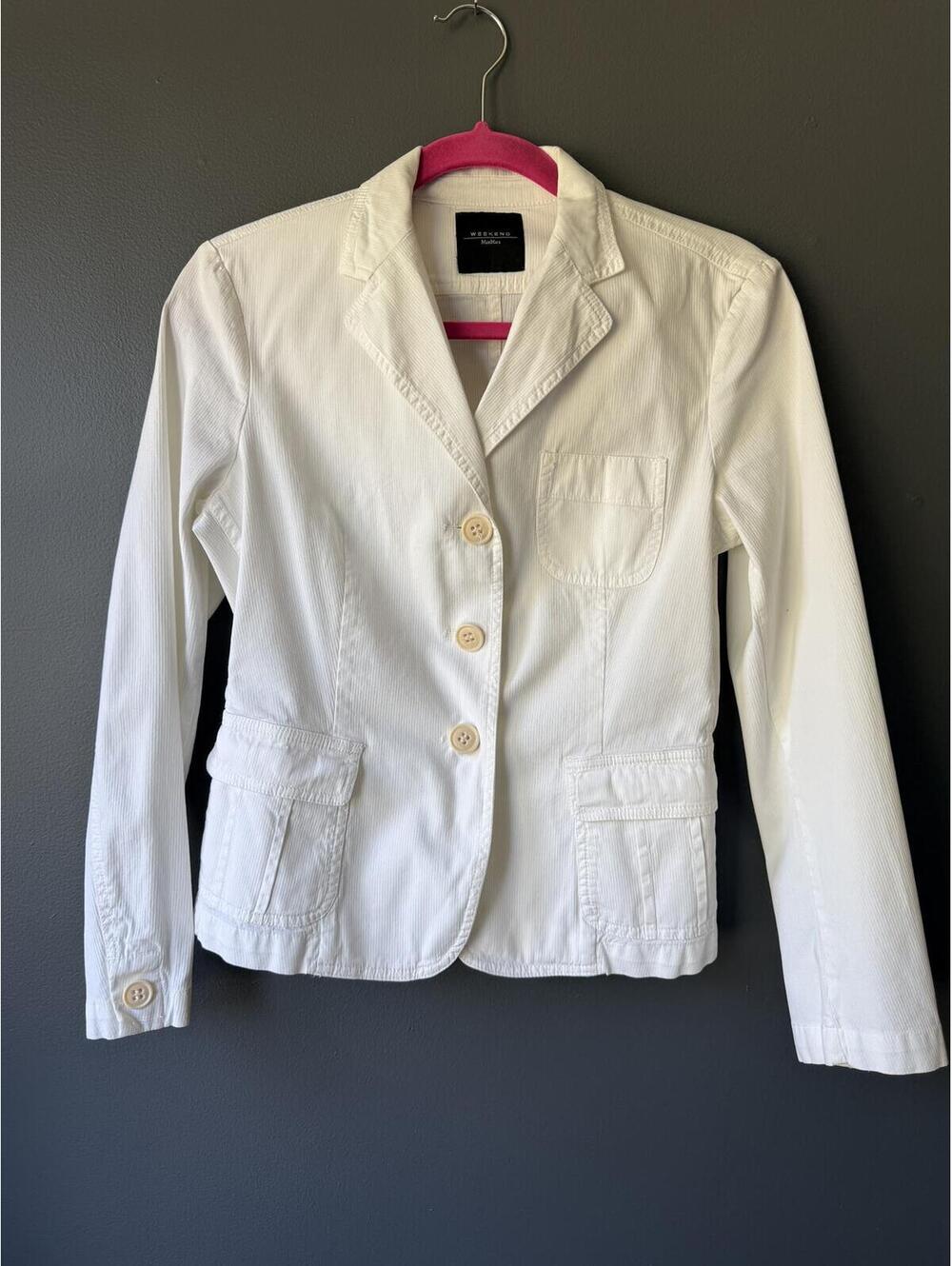 MaxMara Weekend White Cotton Blazer Jacket